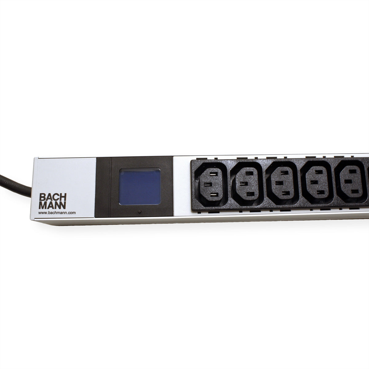 Bachmann Rack-PDU – 1U, Messgerät, 16× IEC C13, 4× IEC C19, CEE 16A (blau), 230 V/16 A, 2 m, schwarz