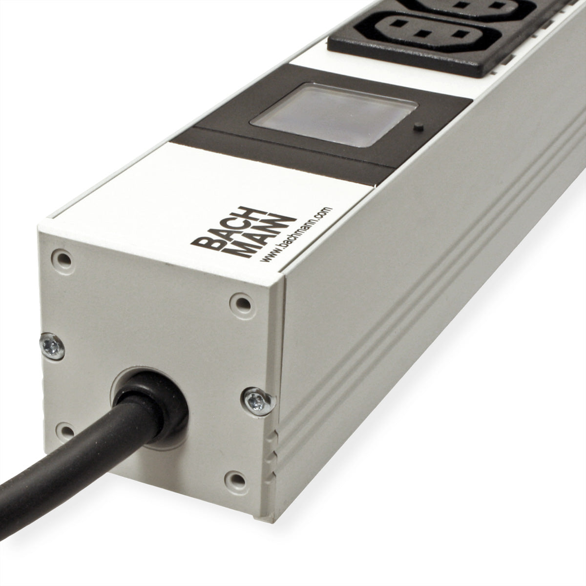 Bachmann Rack-PDU – 1U, Messgerät, 16× IEC C13, 4× IEC C19, CEE 16A (blau), 230 V/16 A, 2 m, schwarz
