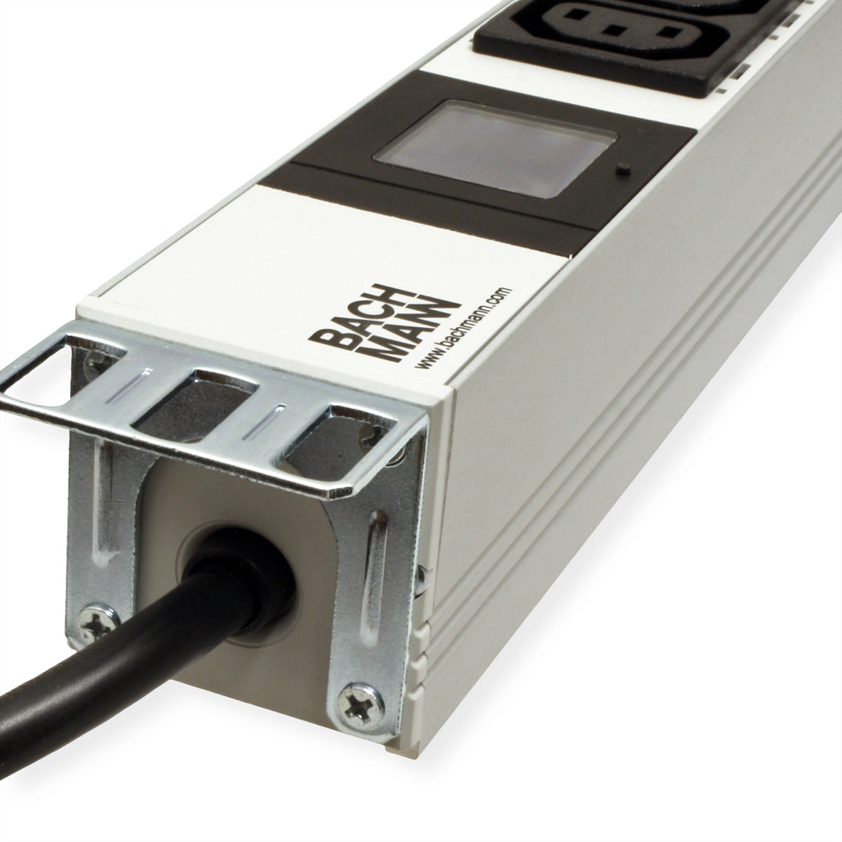 Bachmann Rack-PDU – 1U, Messgerät, 16× IEC C13, 4× IEC C19, CEE 16A (blau), 230 V/16 A, 2 m, schwarz