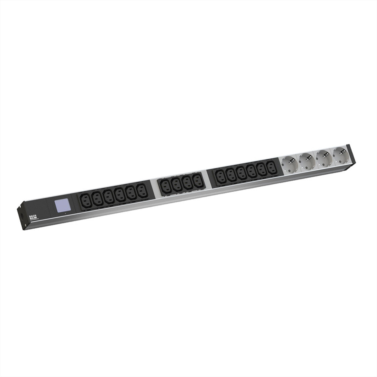 Bachmann BN0500 Rack-PDU – 1U, 16× IEC C13, 4× Schuko (Typ E/F), CEE 16 A, 230 V/16 A, 3 m