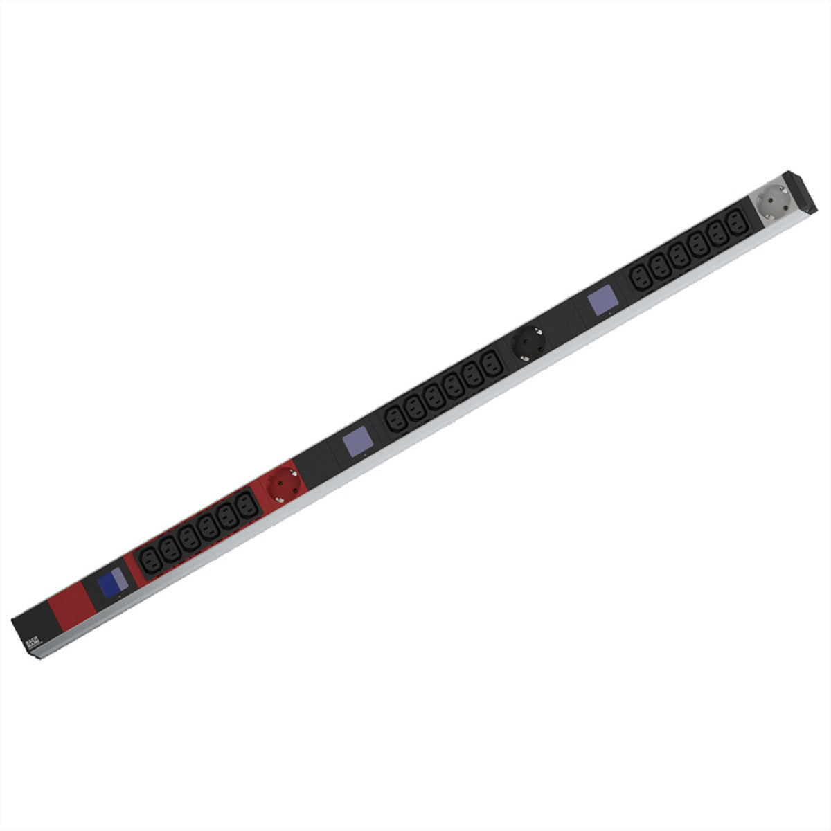 Bachmann Rack-PDU 1U – 18× IEC C13, 3× Schuko (Typ E/F), CEE 3×16A, 400 V/16 A, 3-phasig, 3 m, schwarz