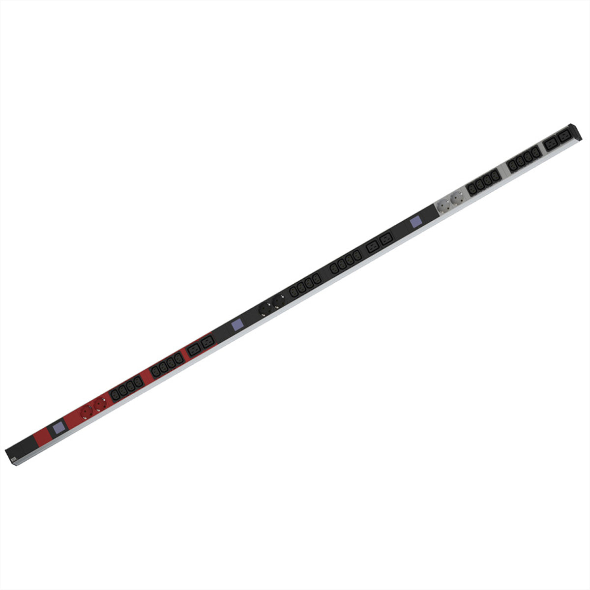 Bachmann Rack-PDU – 1U, 24× IEC C13, 6× IEC C19, 6× Schuko (Typ E/F), CEE rot 16 A, 400 V, 3-phasig, 3 m