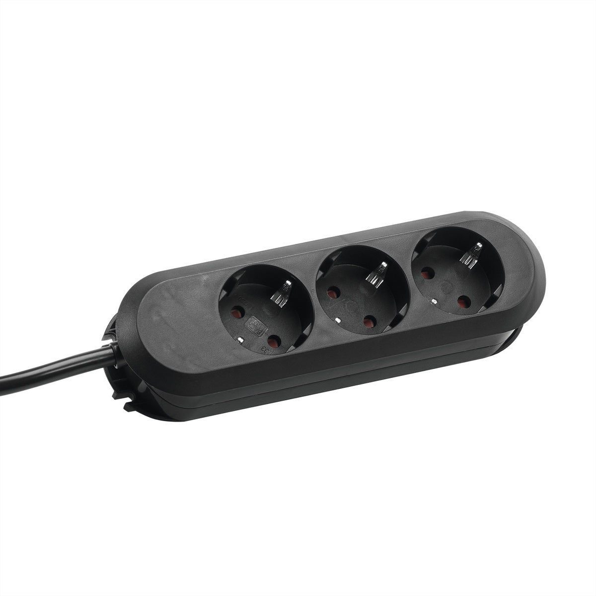 Bachmann Steckdosenleiste – 3× Schuko (Typ E/F), 5 m, ohne Schalter, schwarz