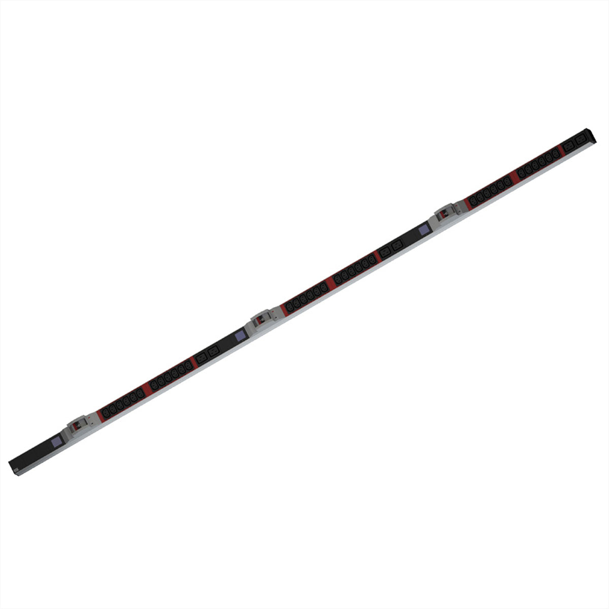 Bachmann Rack-PDU – Überwacht, 3-phasig, 1U Rack, 32 A 400 V, 36×C13 + 6×C19, CEE 5-pol 32 A (rot), 3 m
