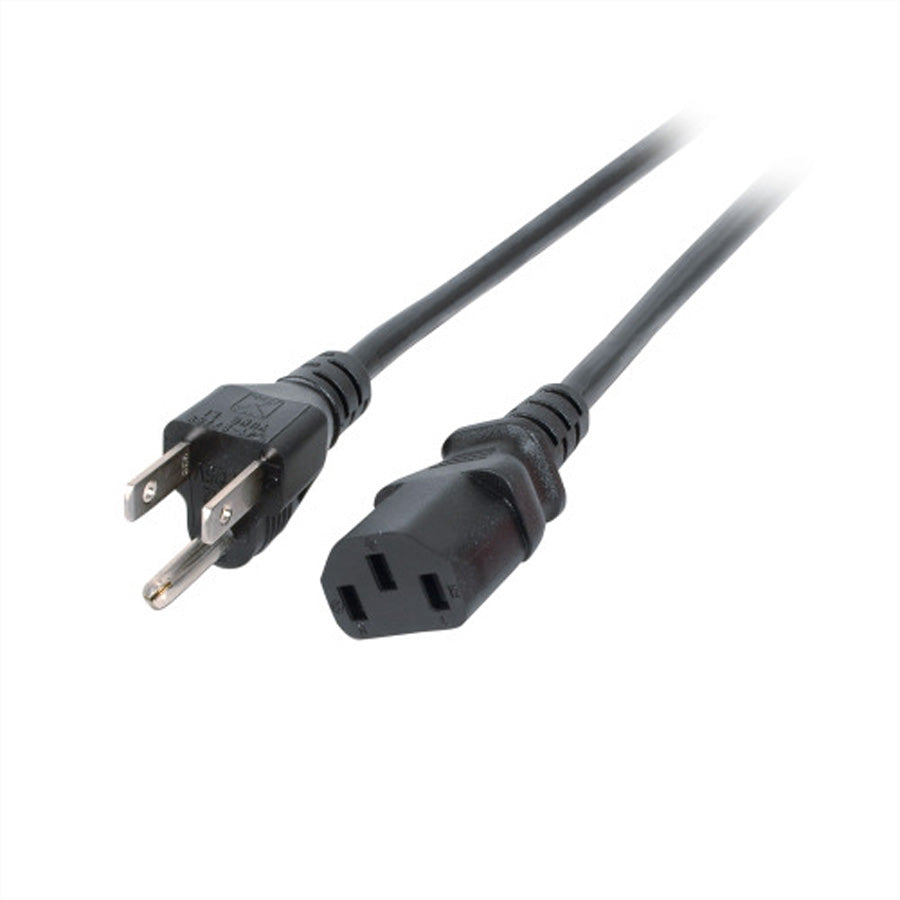 Secomp Netzkabel – NEMA 5-15 (Typ B)–IEC C13, 1,8 m, 125 V/10 A, Schwarz