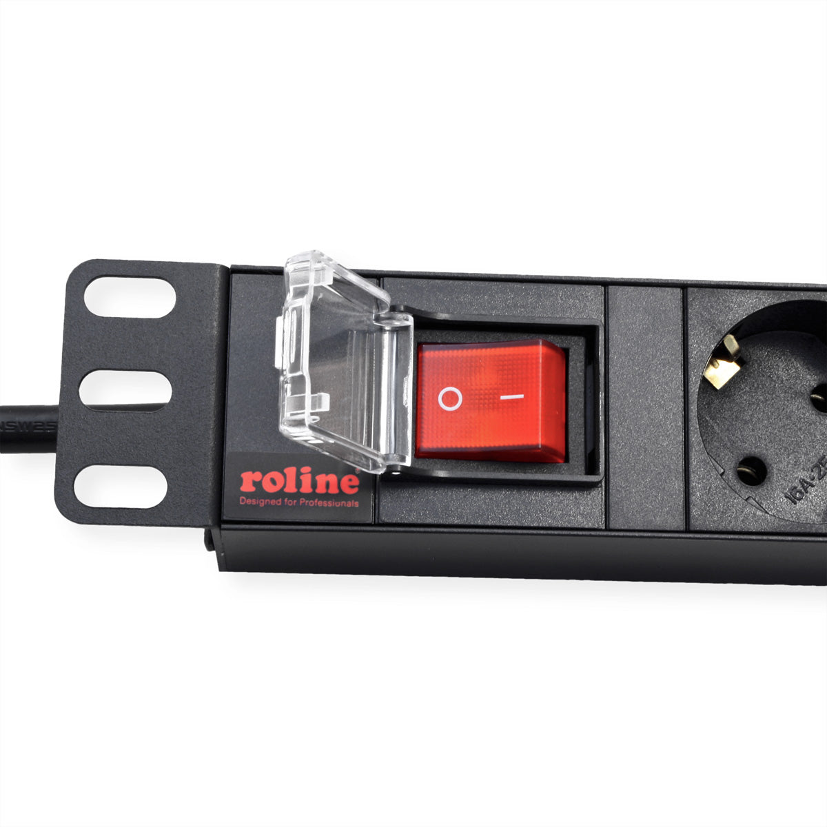 ROLINE Rack-PDU – 1U, 8× Schuko (Typ E/F), 2 m, mit Schalter, 250 V/16 A, schwarz