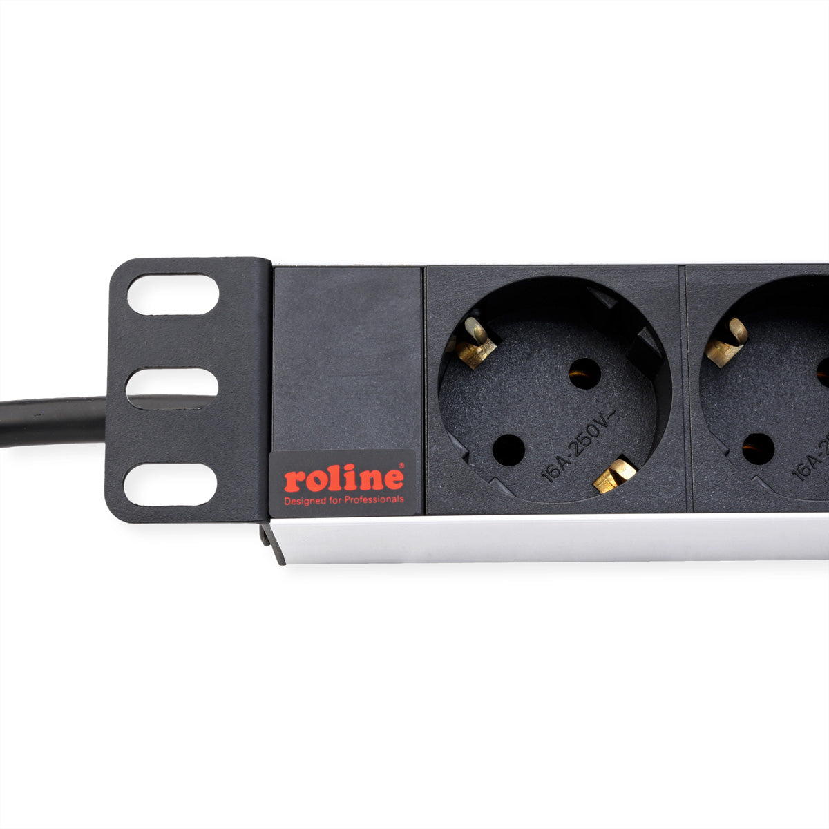 ROLINE 19" Steckdosenleiste, 9× Schuko (Typ F), ohne Schalter, 2 m, Stecker Schutzkontakt (Typ E/F)