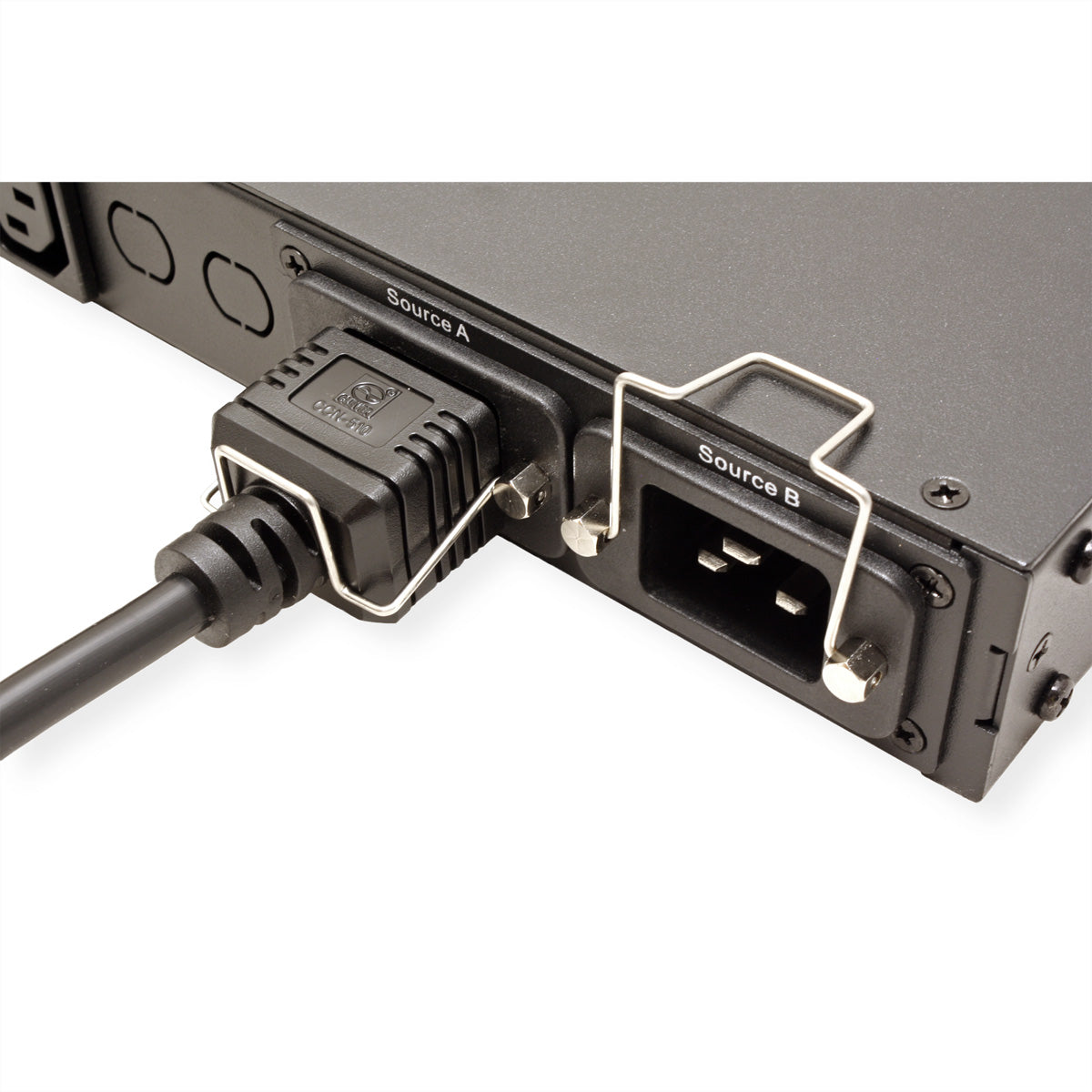 ROLINE Rack ATS (Automatischer Transferschalter) – 220–240 V, 2× C20 IN, 6× C13 + 2× C19 OUT, 1U – Schwarz