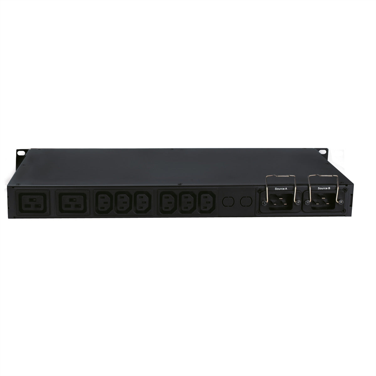 ROLINE Rack ATS (Automatischer Transferschalter) – 220–240 V, 2× C20 IN, 6× C13 + 2× C19 OUT, 1U – Schwarz