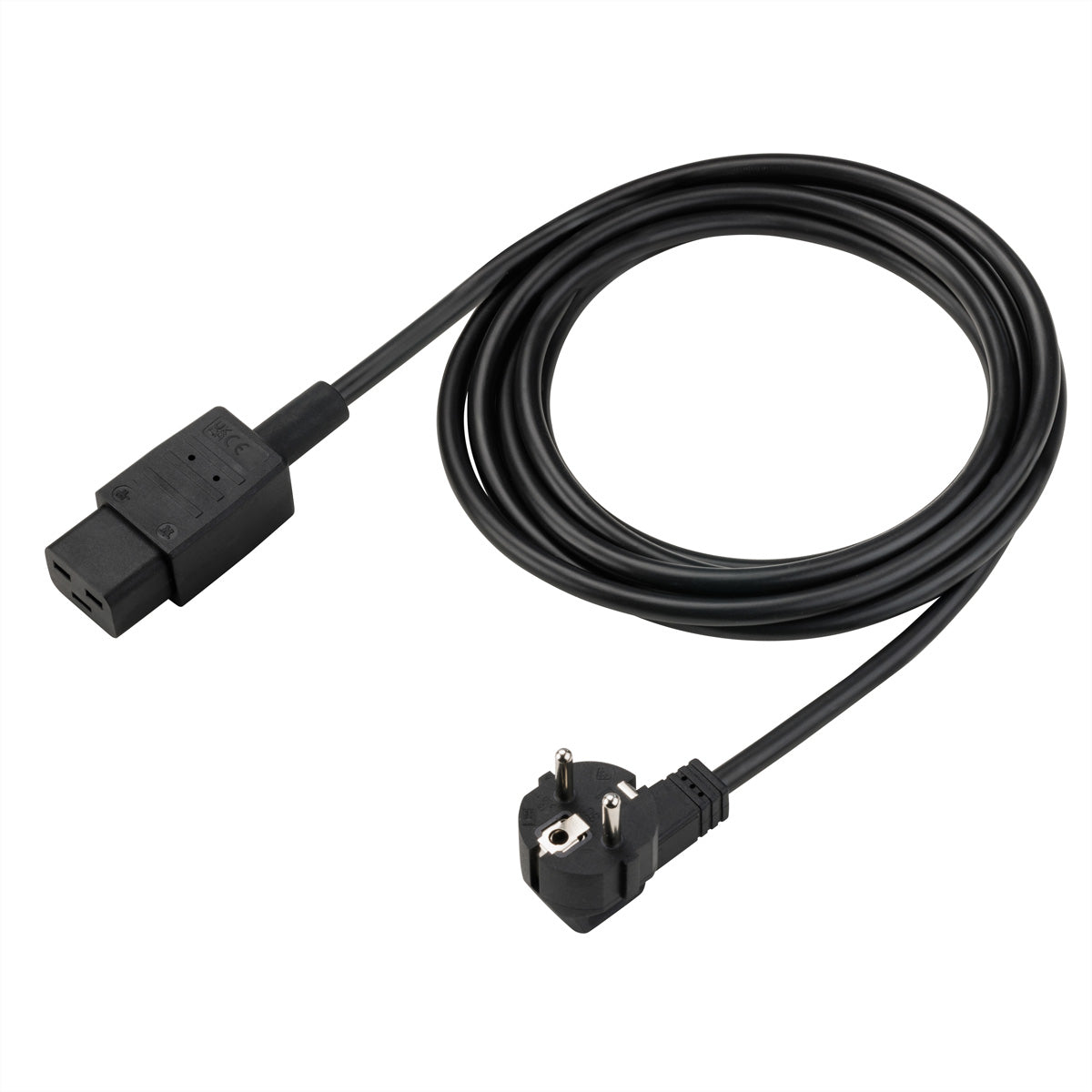Bachmann Netzkabel – Schuko (Typ E/F)–IEC C19, 3 m, 250 V/16 A, Schwarz