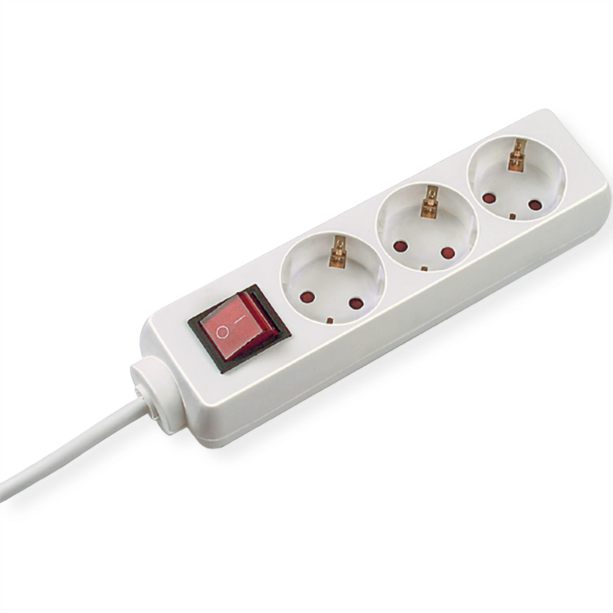 Bachmann Steckdosenleiste – 3× Schuko (Typ E/F), 1,5 m, mit Schalter, Weiss