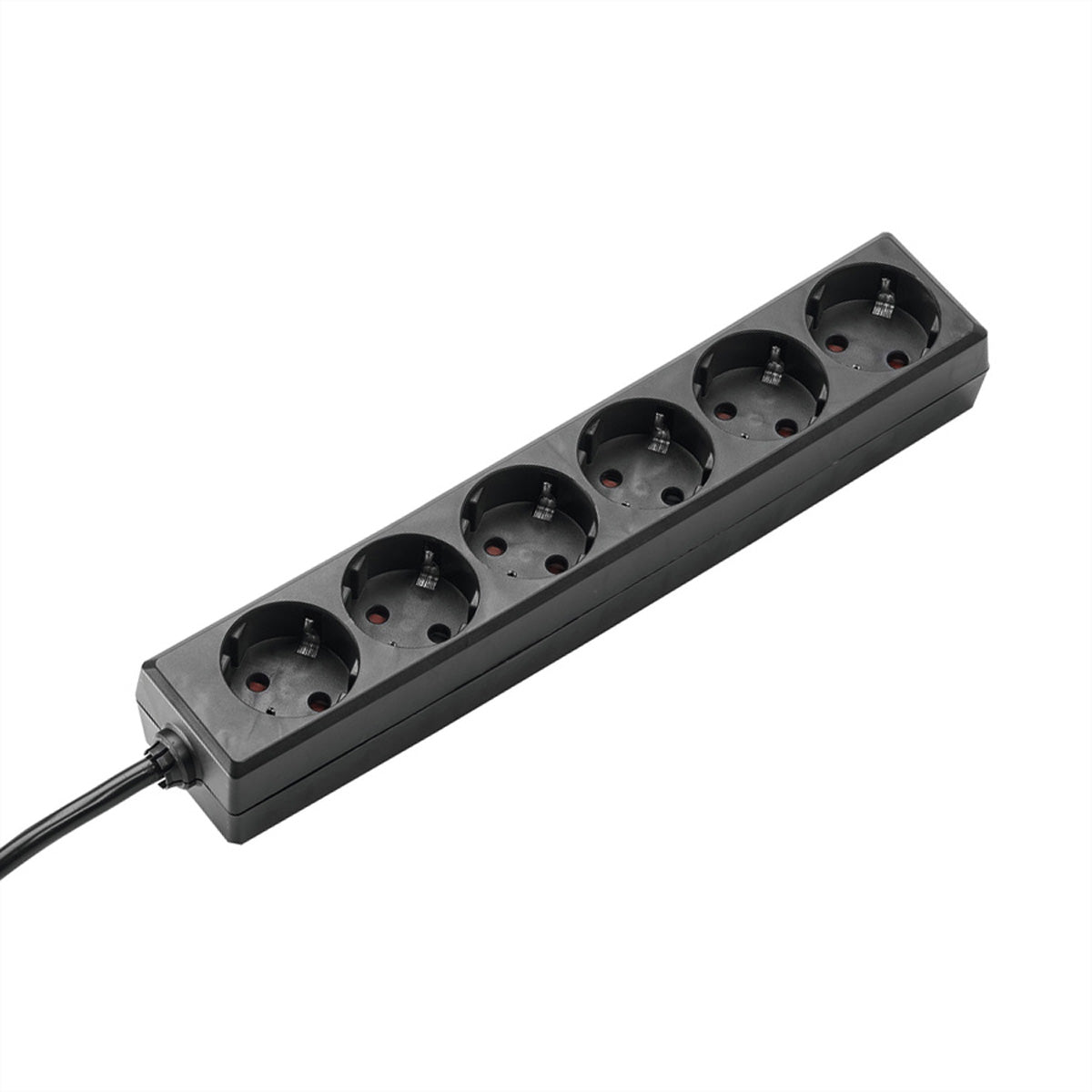 Bachmann SELLY Steckdosenleiste, 6×T13, ohne Schalter, 1,5 m – schwarz
