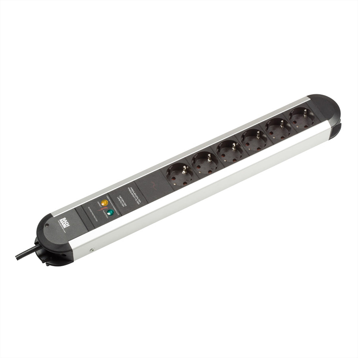 Bachmann Steckdosenleiste – 6×Schuko (Typ E/F), 1,75 m, Schalter, Überspannungsschutz
