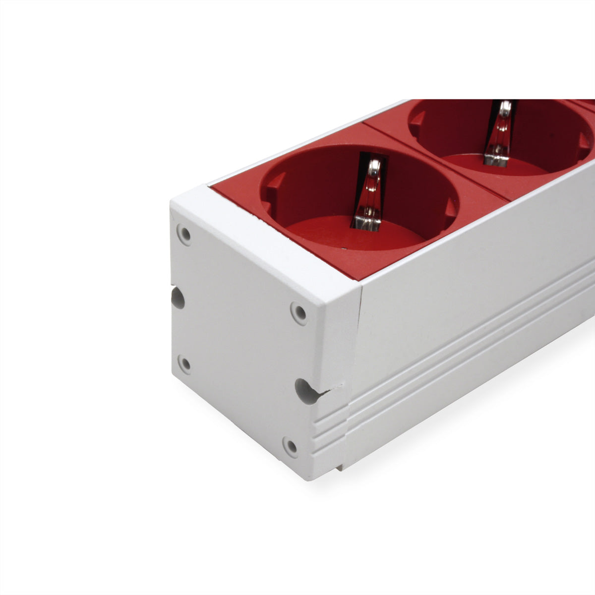 Bachmann 19" Steckdosenleiste 3600 W – Schutzkontakt×9 (45°), IEC C20 Zuleitung 2 m – Rack 1HE – für 19" Rack