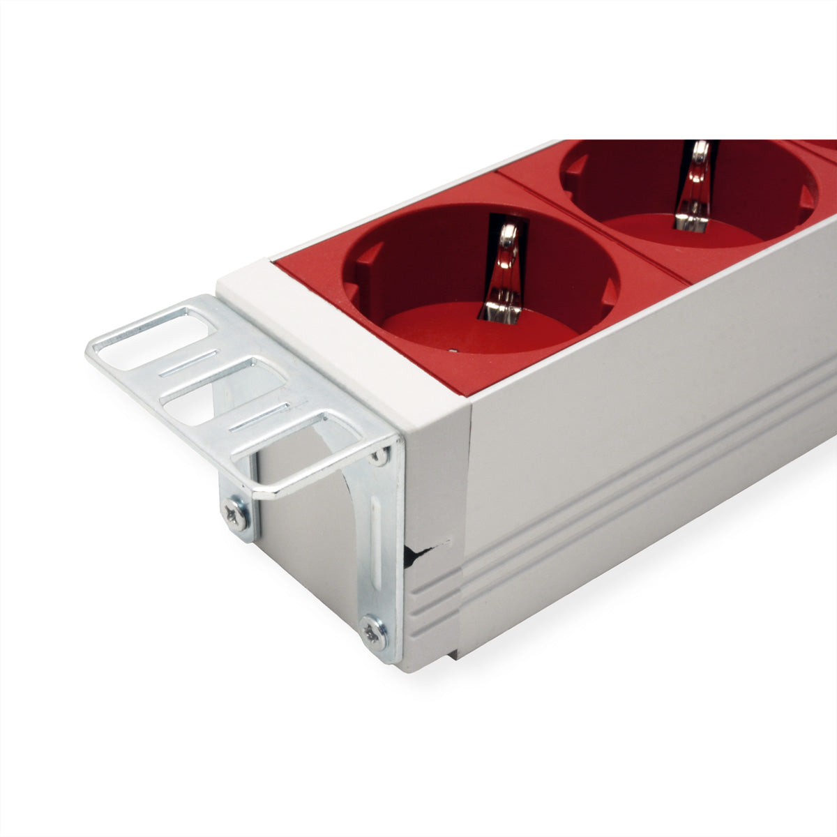 Bachmann 19" Steckdosenleiste 3600 W – Schutzkontakt×9 (45°), IEC C20 Zuleitung 2 m – Rack 1HE – für 19" Rack