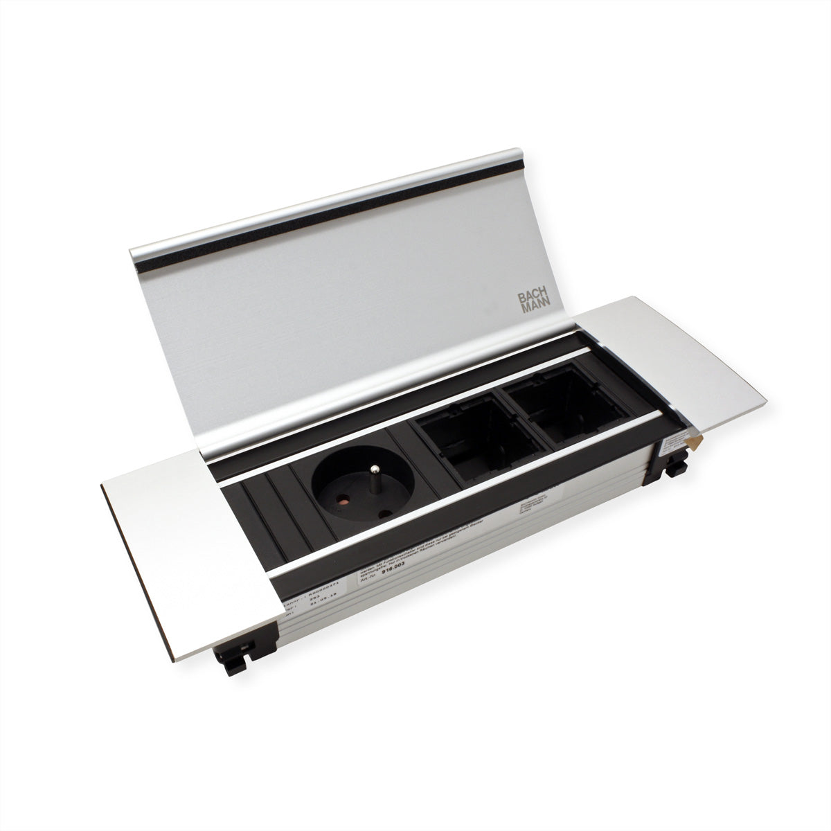 Bachmann POWER FRAME Einbausteckdosenleiste, Einbau, 257×73×42 mm – Aluminium