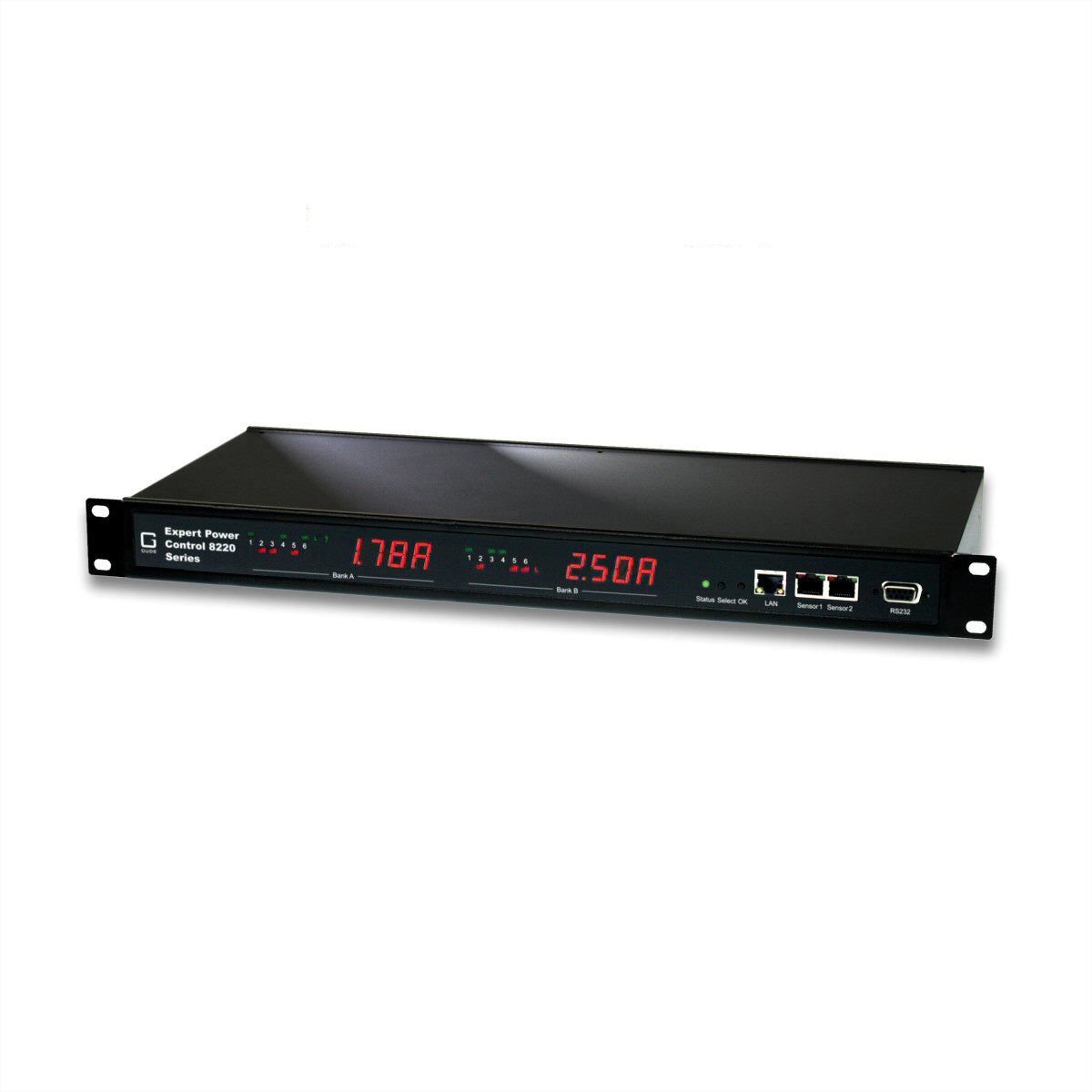 Gude IP-Fernschaltsteckdose – 2×3,6 A kW, 230 V, 12× C13, 2× C20 IN, 1U – Schwarz – 8221-1