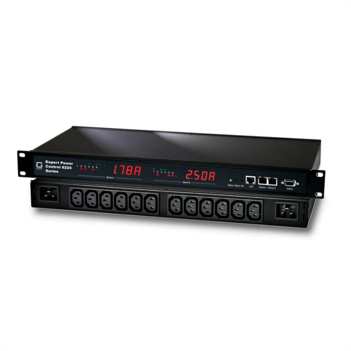 Güde Gude 8226-1 EPC NET IP-PDU 2×3600 W (Dual-Circuit, Port-Messung) – C13×12 – 19" Rack 1U
