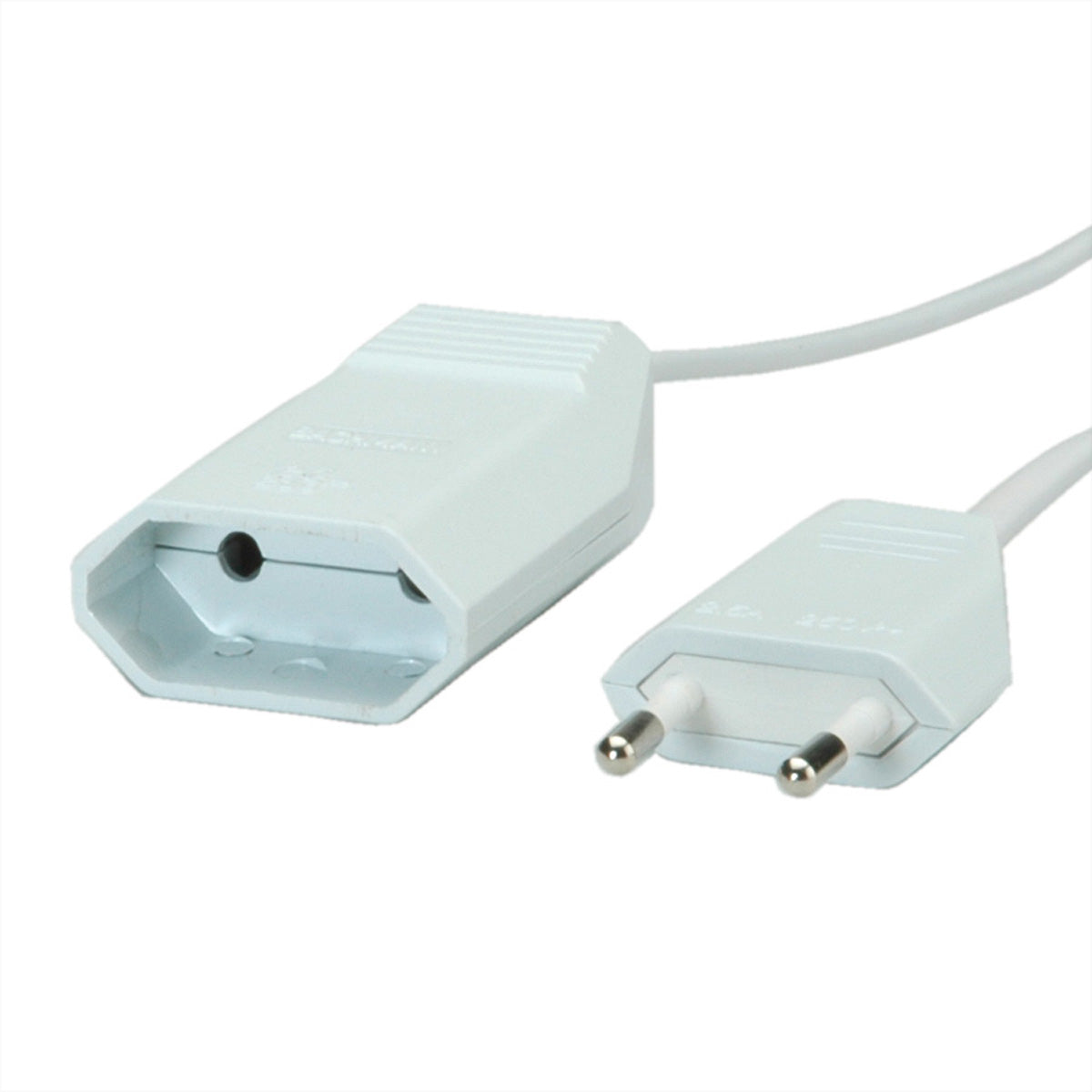 Bachmann Verlängerungskabel – Eurostecker–Eurobuchse, 3 m, 2,5 A, Weiss