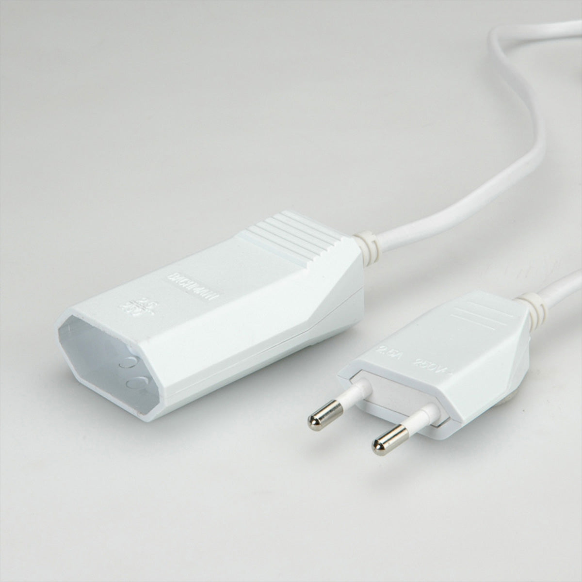 Bachmann Verlängerungskabel – Eurostecker–Eurobuchse, 3 m, 2,5 A, Weiss