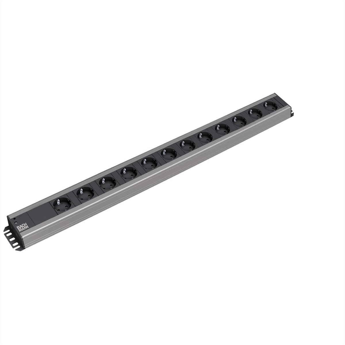 Bachmann Handwerkerleiste, 12× Schuko (Typ F), 2 m, Stecker mit Schutzkontakt (Winkel), IP20