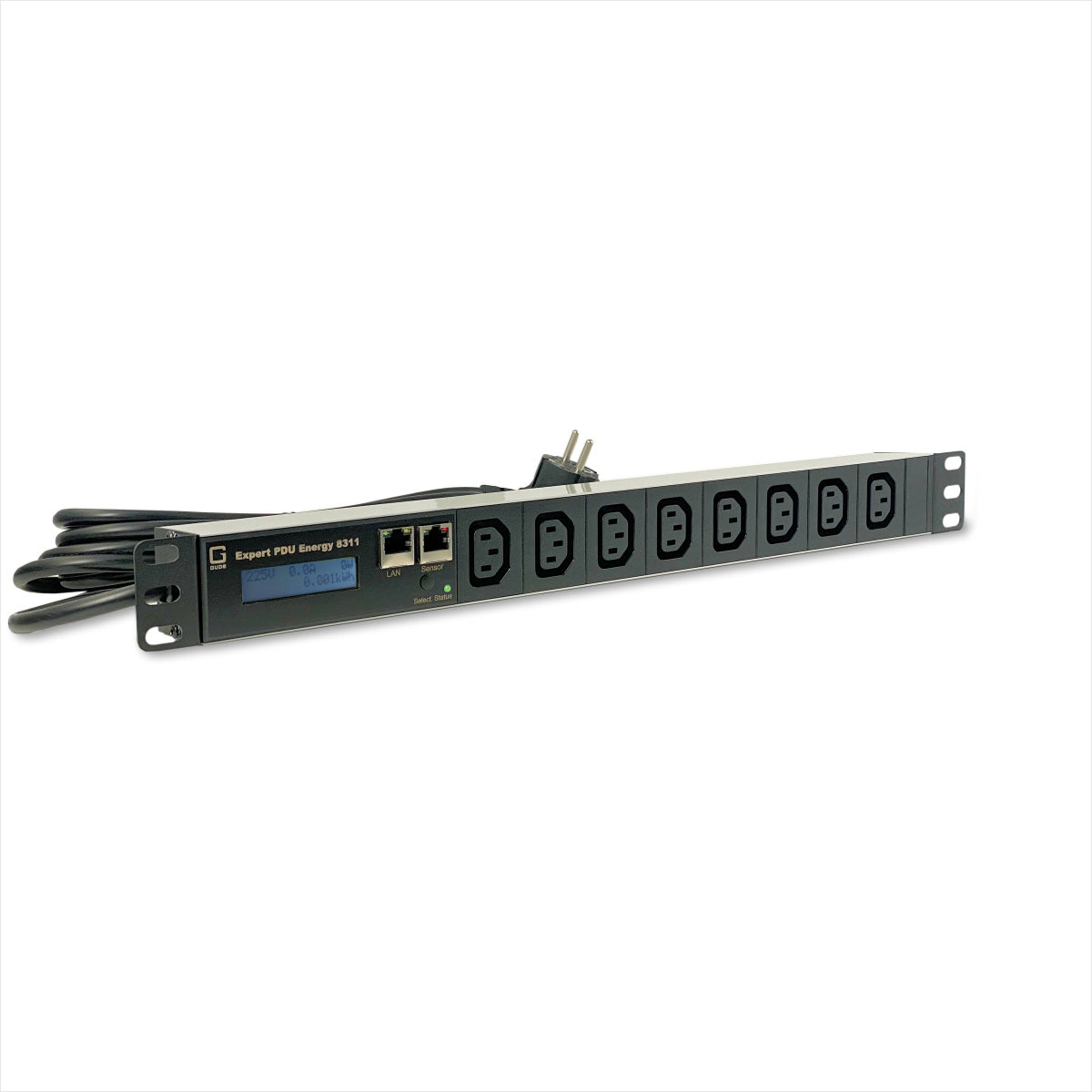 Gude Expert PDU Energy 8311-3 – Energiemessgerät – Einphasig, 8× C13 je 10 A, RJ45 10/100 Mbit/s, 19" 1 HE