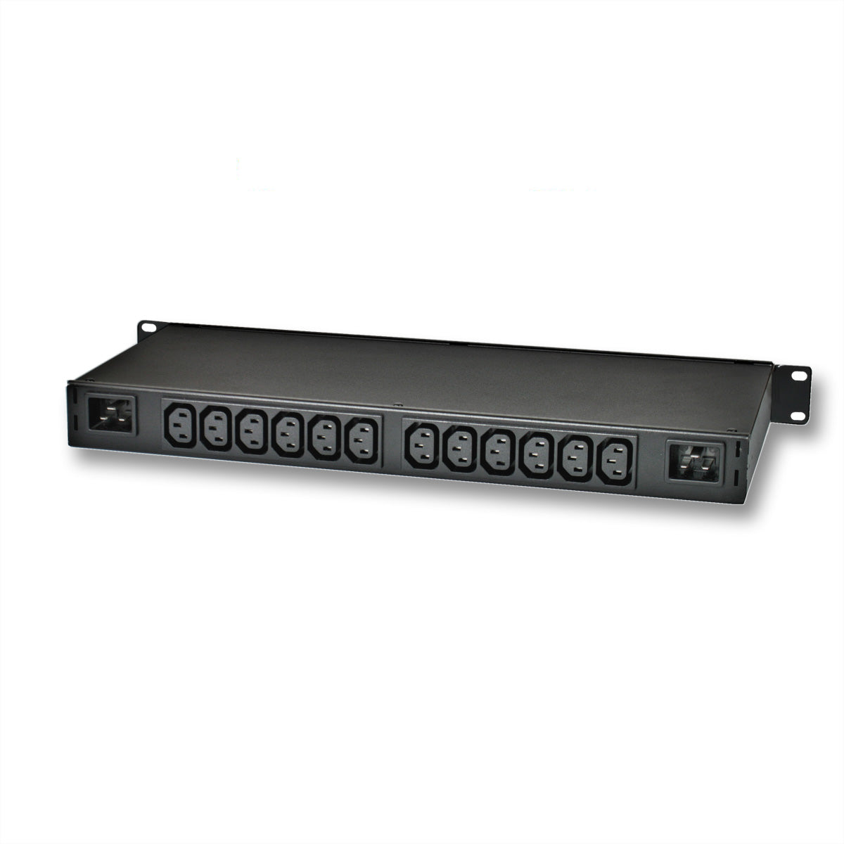 Gude IP-Fernschaltsteckdose – 2×3,6 A kW, 230 V, 12× C13, 2× C20 IN, 1U – Schwarz – 8221-1