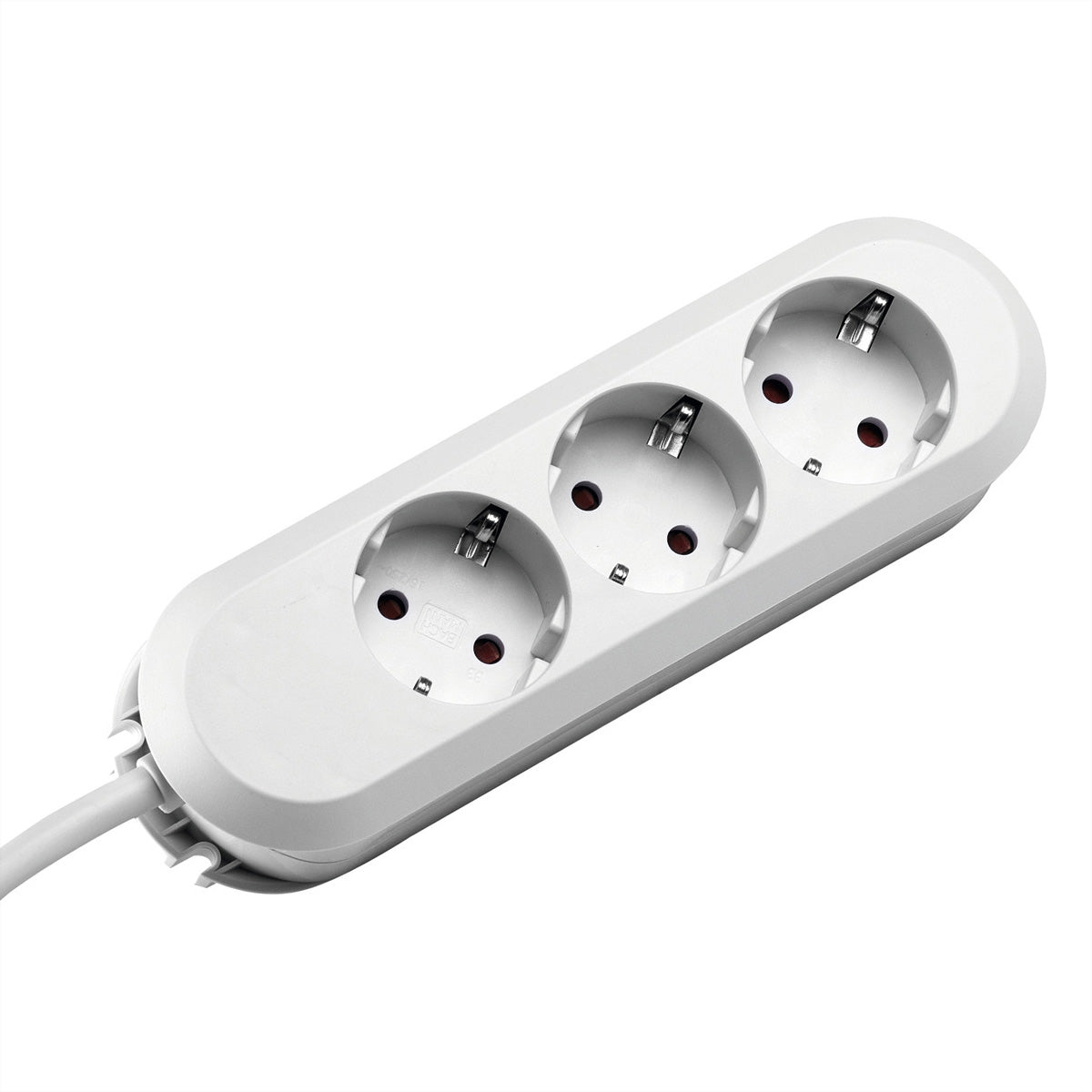 Bachmann Steckdosenleiste – 3× Typ E/F (Schuko), 3 m, ohne Schalter, weiss