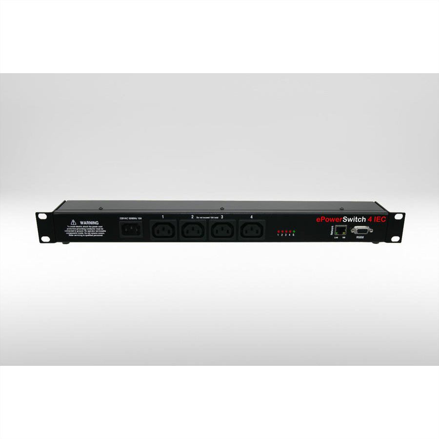 Neol ePowerSwitch EPS-4 IEC-EU – IP-Steckdosenleiste, 4× IEC C13, Stecker T12, Web/RS232-Fernsteuerung