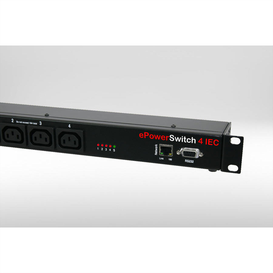 Neol ePowerSwitch EPS-4 IEC-EU – IP-Steckdosenleiste, 4× IEC C13, Stecker T12, Web/RS232-Fernsteuerung