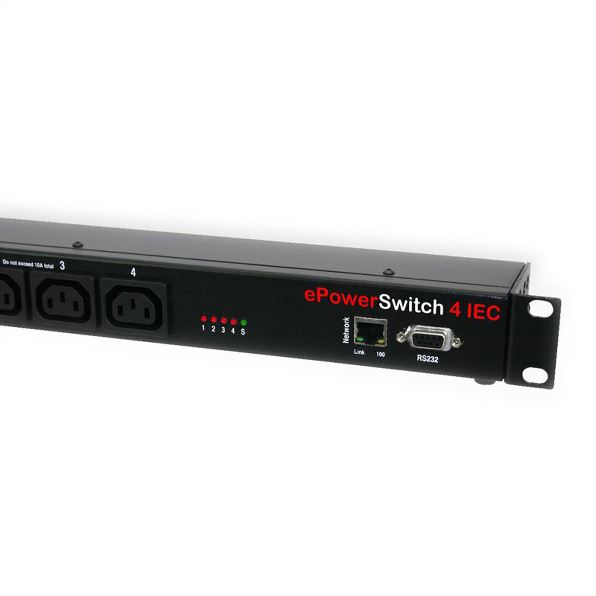 Neol ePowerSwitch EPS-4 IEC-EU – IP-Steckdosenleiste, 4× IEC C13, Stecker T12, Web/RS232-Fernsteuerung