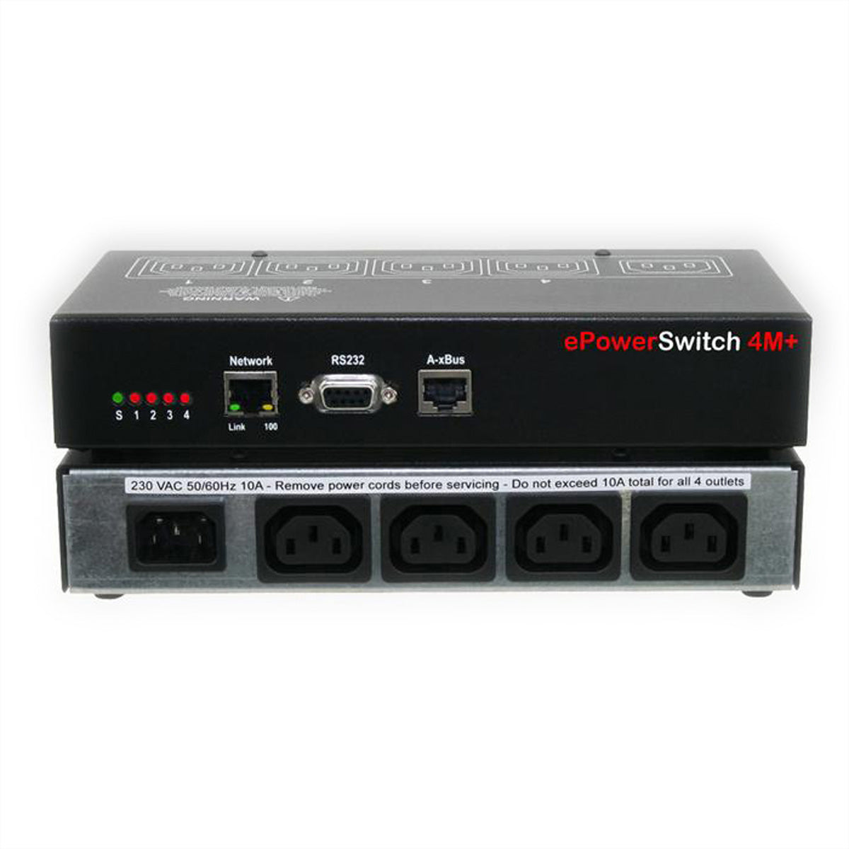 Neol Controller – 2.0 kW, 230 V, C14 IN, 4× C13 OUT, Desktop – Schwarz – ePowerSwitch 4M+