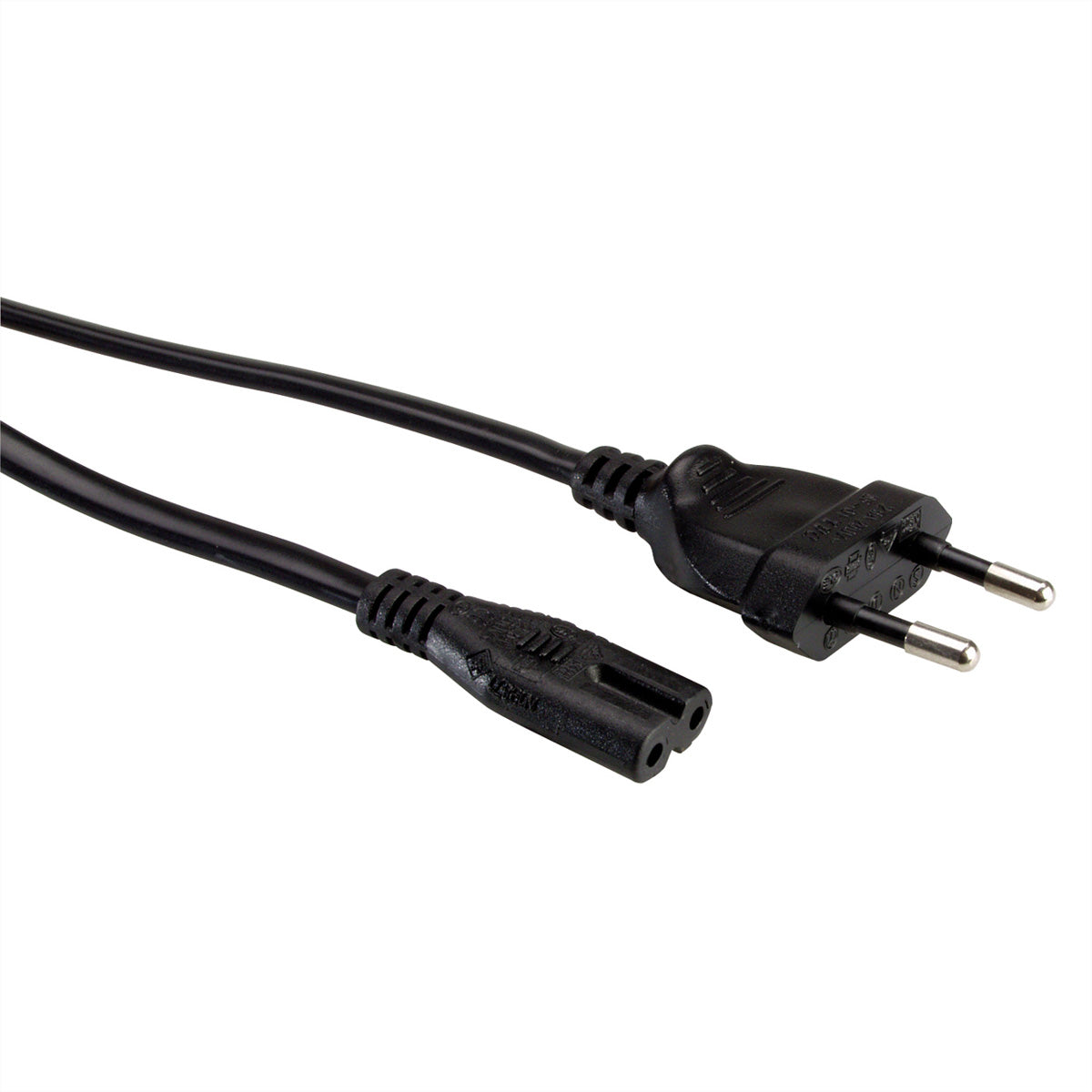 VALUE Netzkabel – Eurostecker (Typ C) – IEC C7, 5 m, 250 V/2,5 A, schwarz
