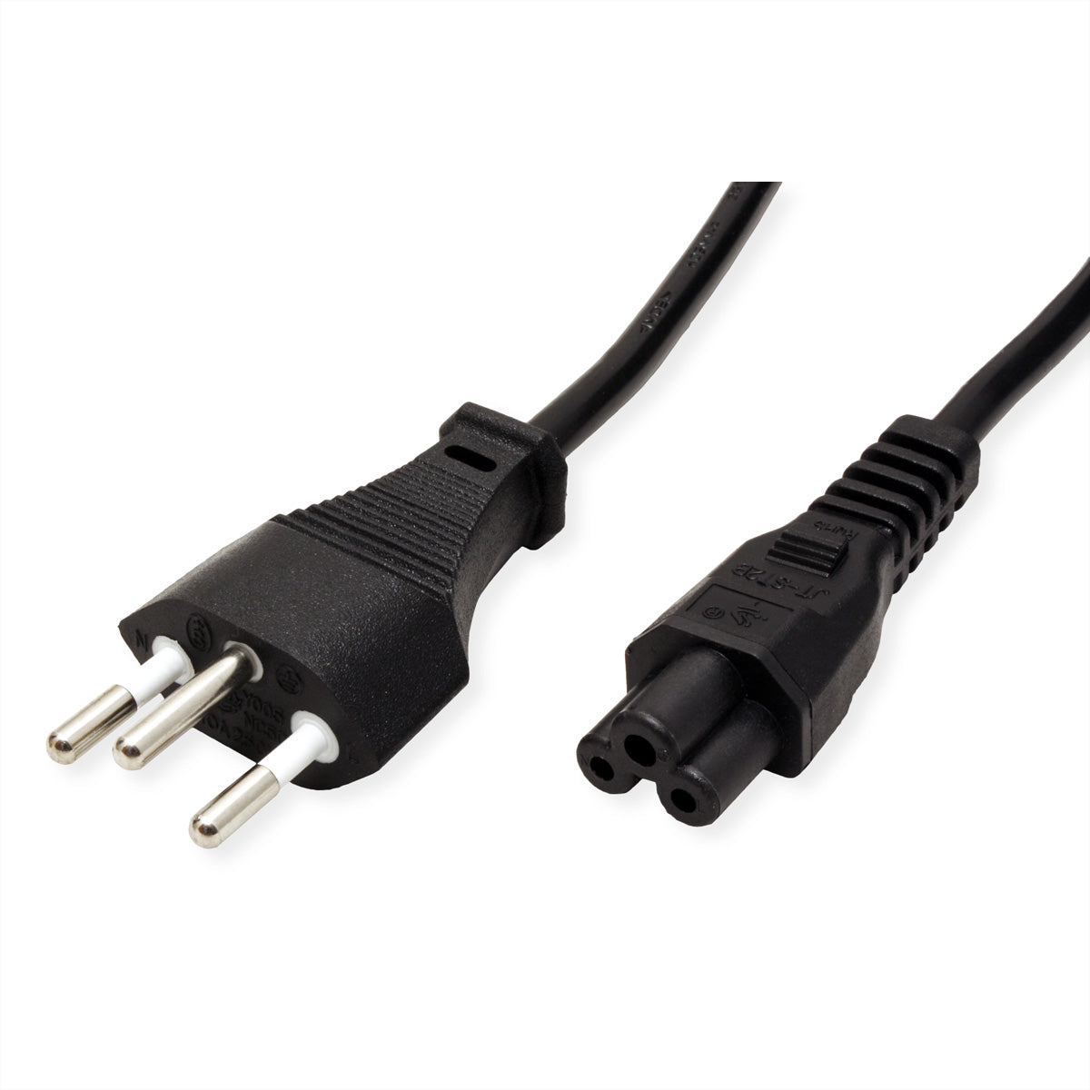ROLINE Netzkabel – T12–IEC C5, 1,8 m, 250 V/2,5 A, schwarz