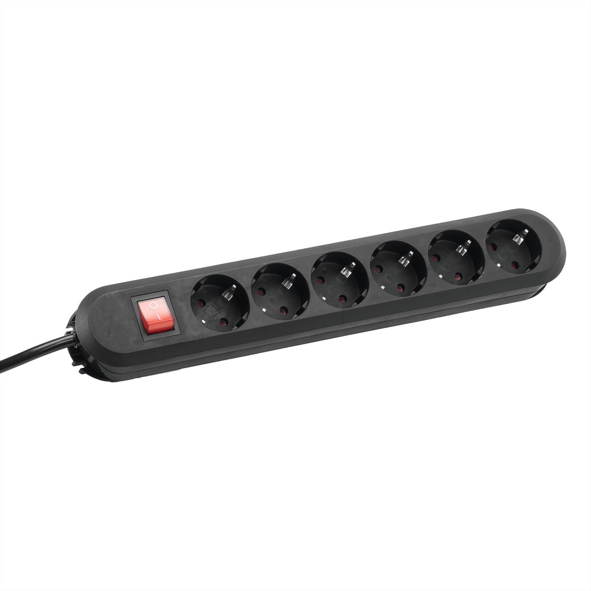 Bachmann SMART – Steckdosenleiste, 6× Schuko (Typ F), mit Schalter, 5 m, Stecker mit Schutzkontakt