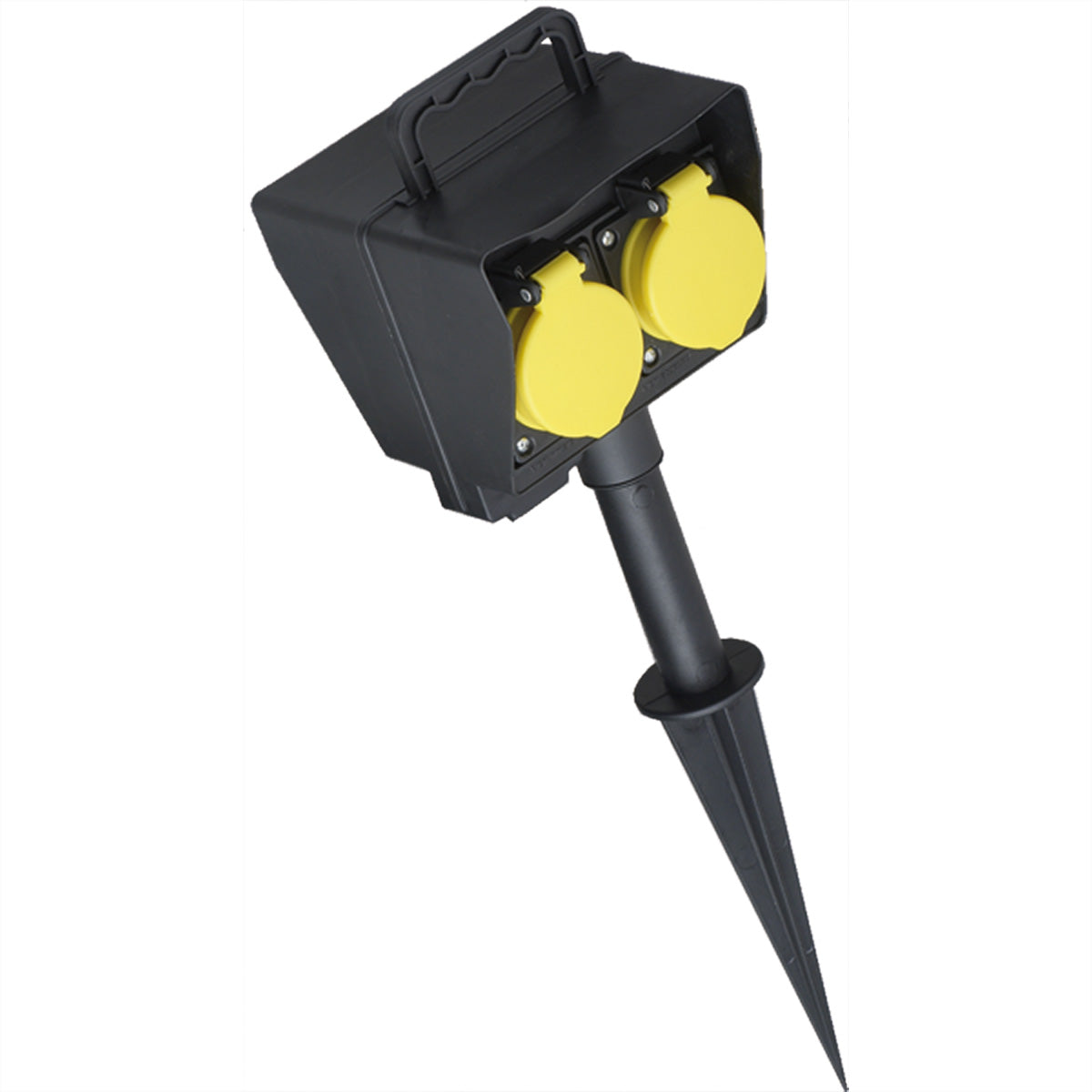 Bachmann Gartensteckdose, 2× Schuko (Typ F), 2 m, mit Erdspieß