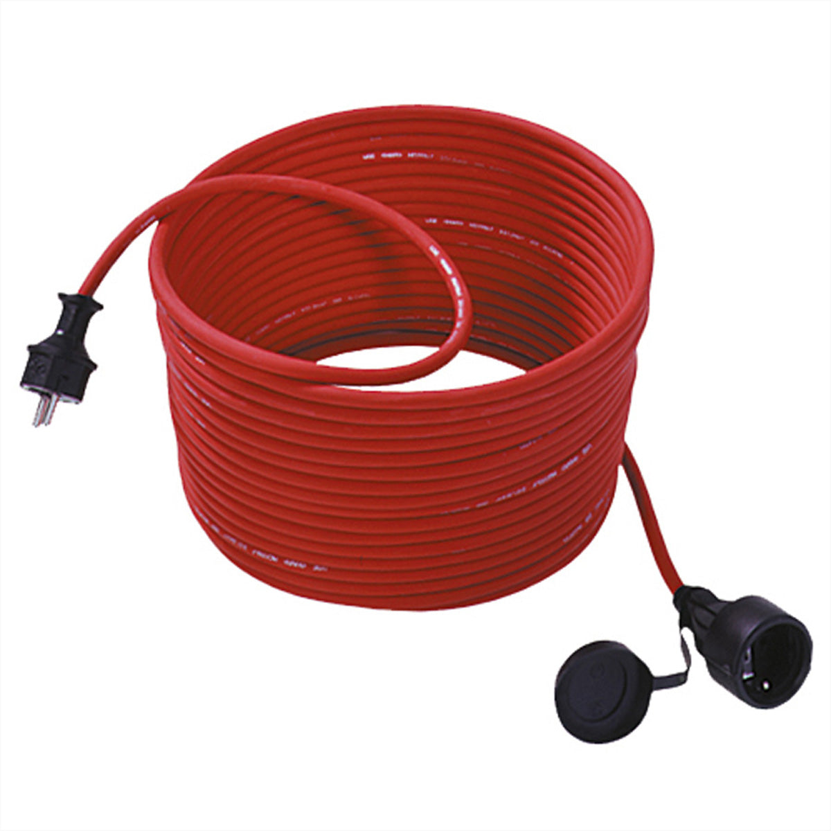 Bachmann Verlängerungskabel – Schuko (CEE 7/7)–Schuko (CEE 7/3), 15 m, IP55, aussen, 3×1,5 mm², rot