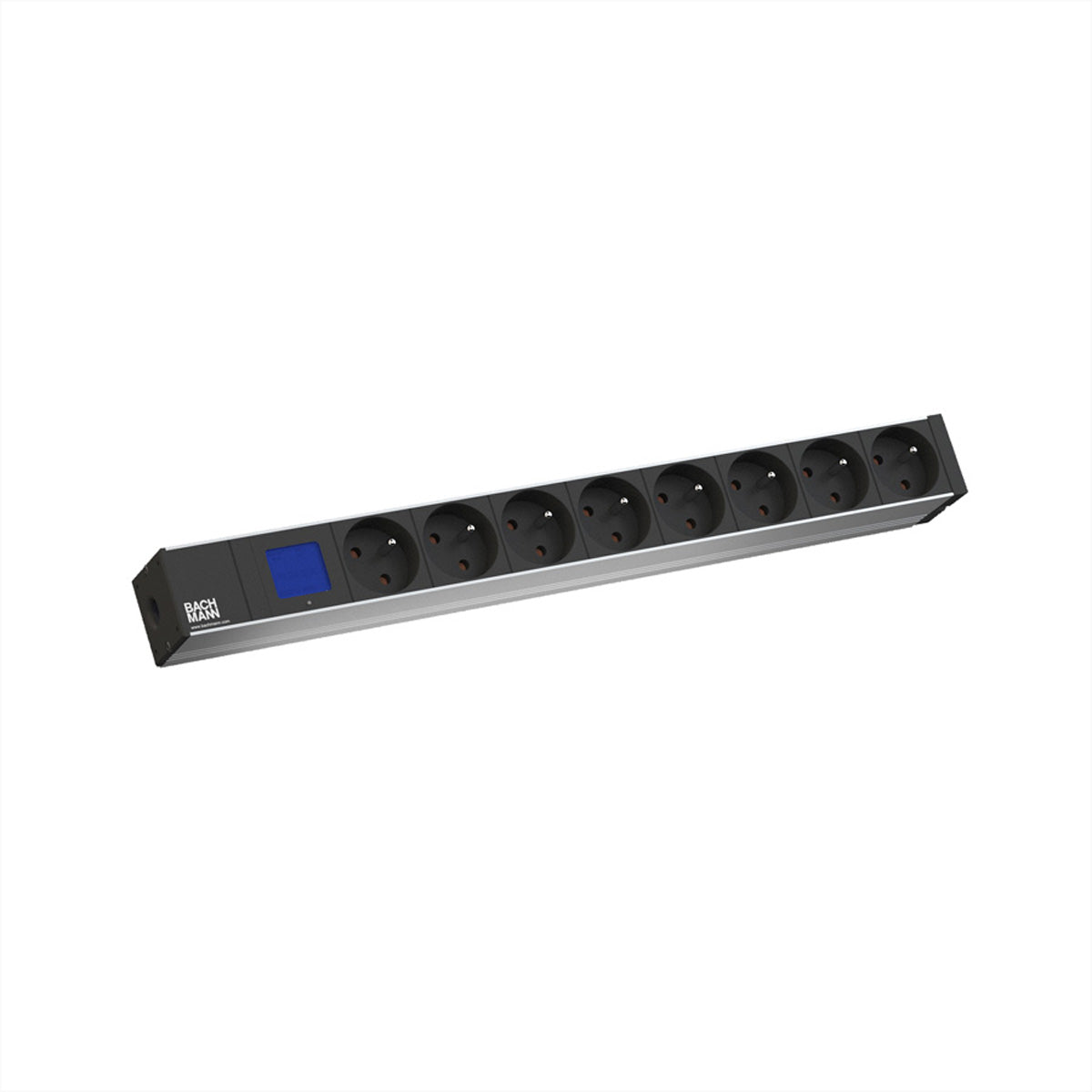 Bachmann BN0500 Rack-PDU – 1U, 8× UTE, Schutzkontakt (Winkelstecker), 230 V/16 A, 2 m, schwarz