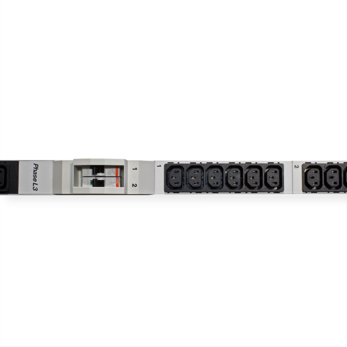 Bachmann Rack-PDU Basic 0U vertikal, 3-phasig 10,8 kW, 36×C13, Eingang CEE32A 3L+N+PE rot, 3 m – Aluminium