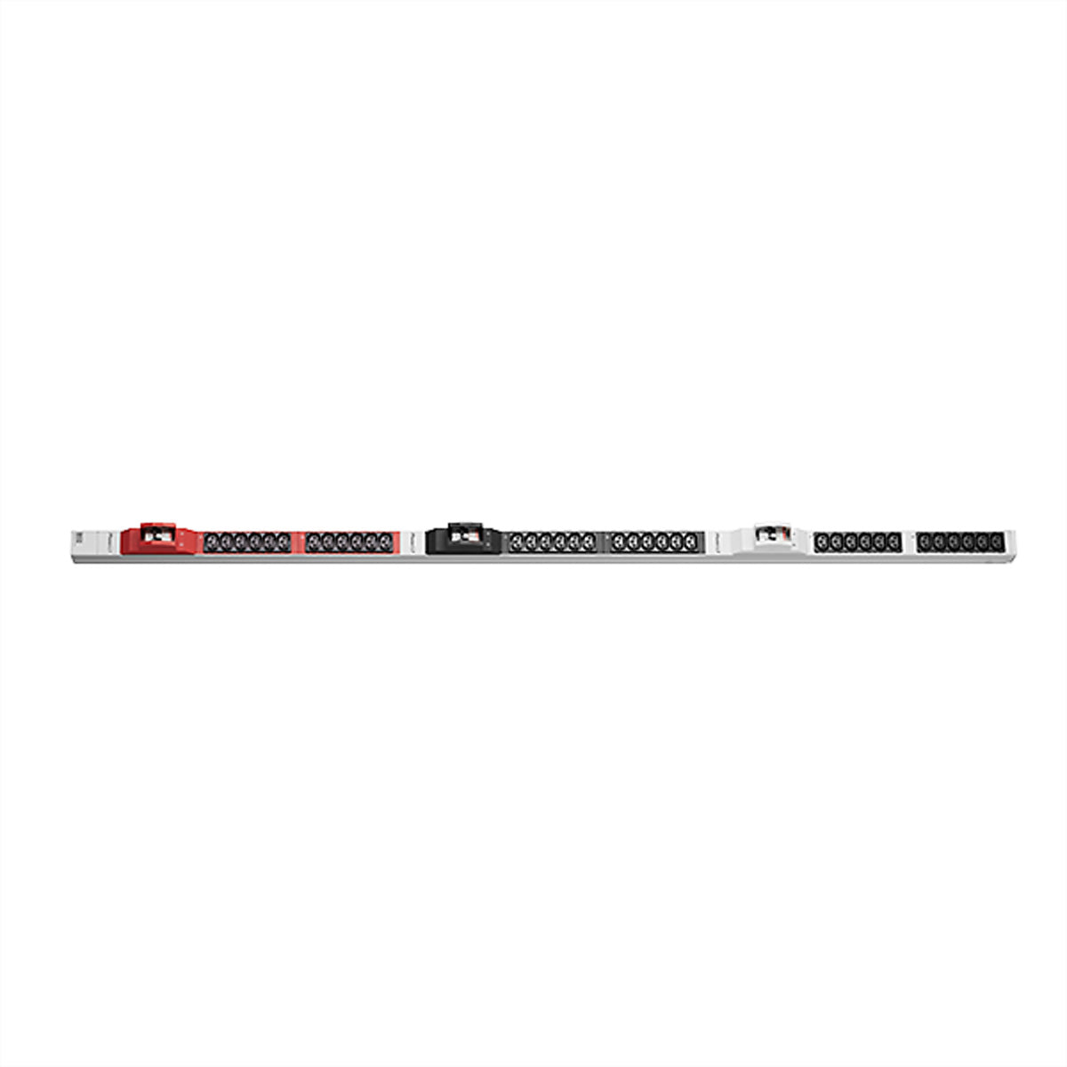 Bachmann Rack-PDU Basic 0U vertikal, 3-phasig 10,8 kW, 36×C13, Eingang CEE32A 3L+N+PE rot, 3 m – Aluminium