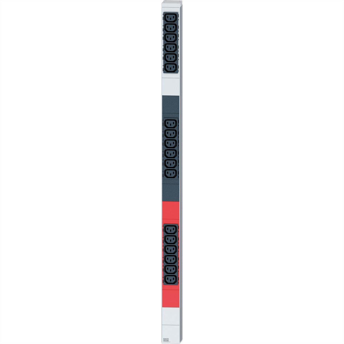 Bachmann Rack-PDU – Standard, 3-phasig, Senkrecht 1U, 16 A 400 V, 18×C13, CEE 3L+N+PE 16 A, 3 m