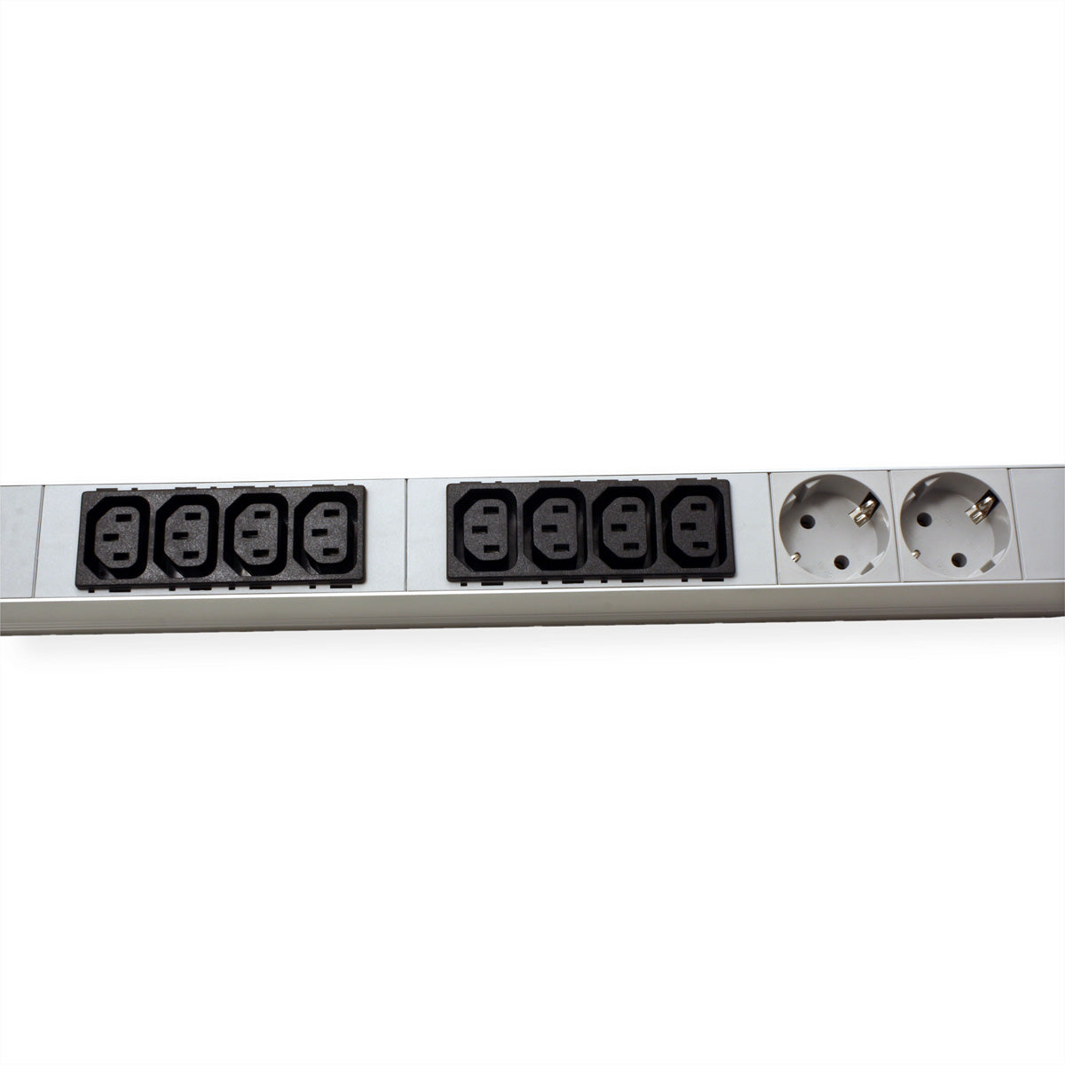 Bachmann IT PDU ALU – Rack-PDU, einphasig, 16× IEC C13 + 4× Schuko (Typ F), 16 A, Stecker IEC 60309 16 A (blau)