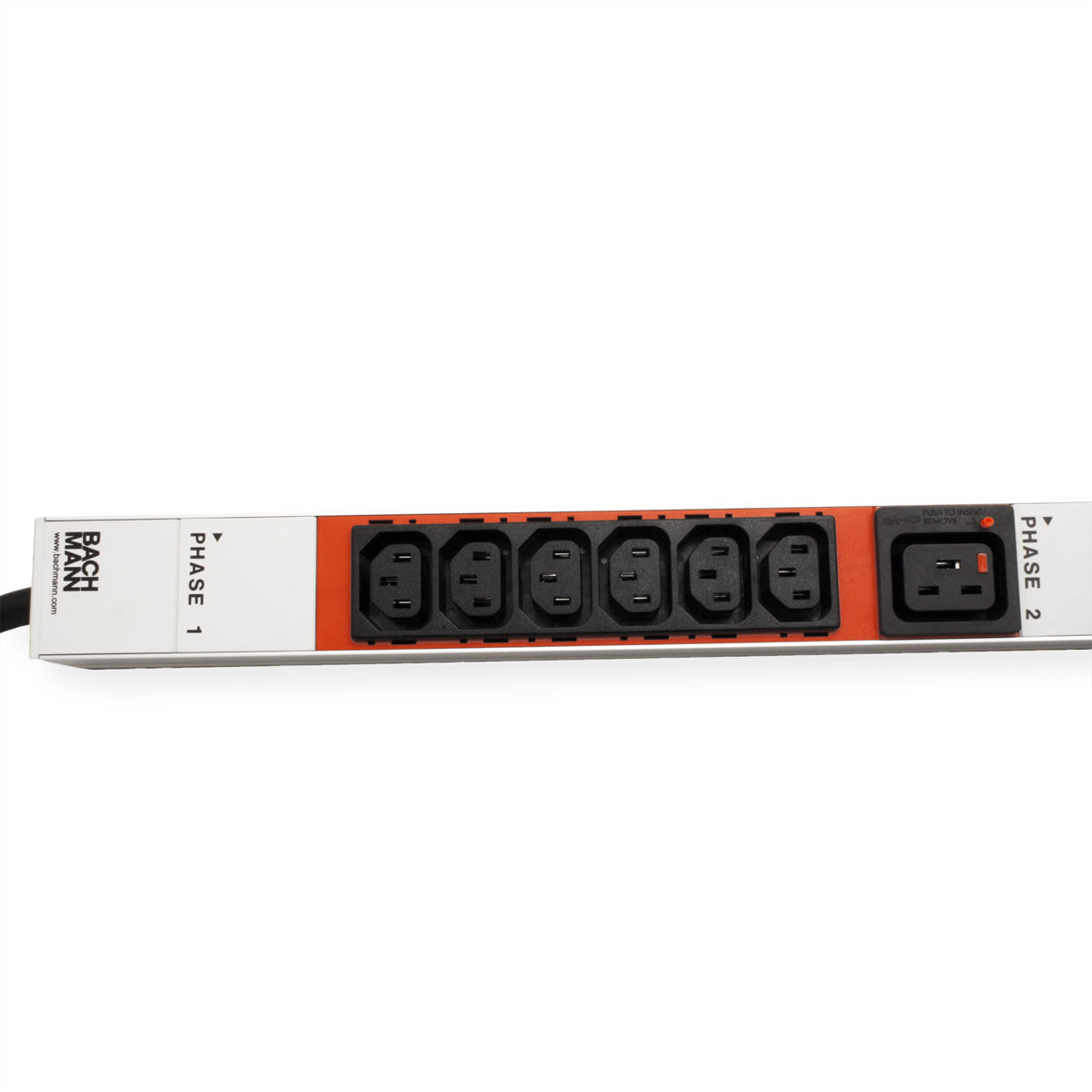 Bachmann Rack-PDU Basic, 3-phasig, 18× IEC C13 + 3× IEC C19, 16 A, Stecker CEE 3L+N+PE, 1U vertikal