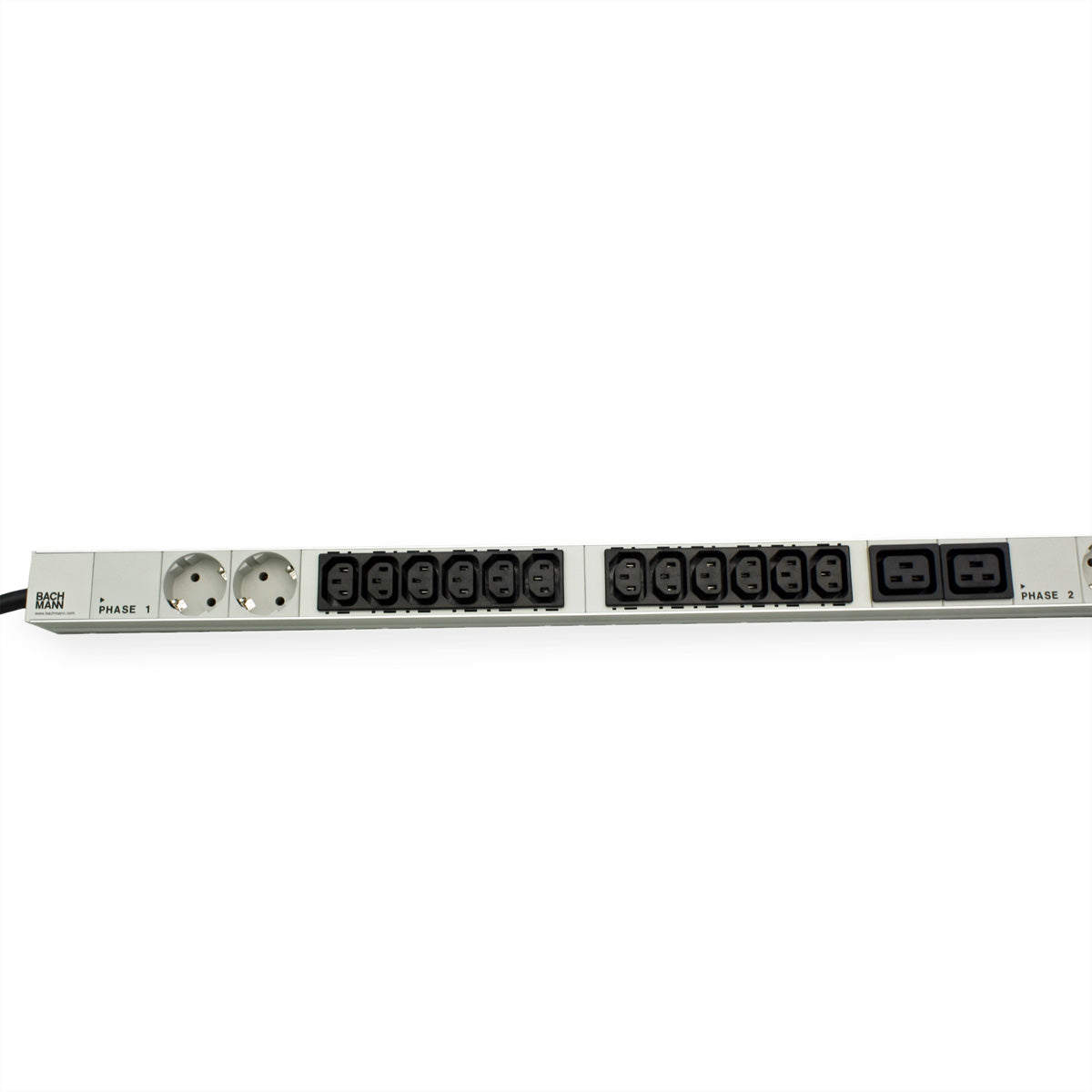 Bachmann Rack-PDU – 1U vertikal, 36× IEC C13, 6× IEC C19, CEE 16 A rot, 400 V/16 A, 3-phasig, 3 m