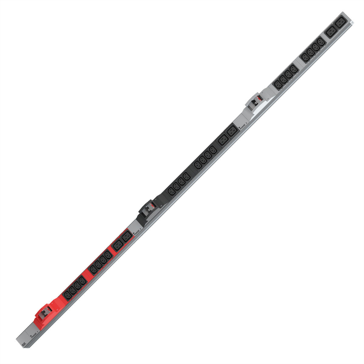 Bachmann Rack-PDU Basic, 3-phasig, 36× IEC C13 + 6× IEC C19, 32 A, CEE32A Stecker, 1U vertikal, 10,8 kW