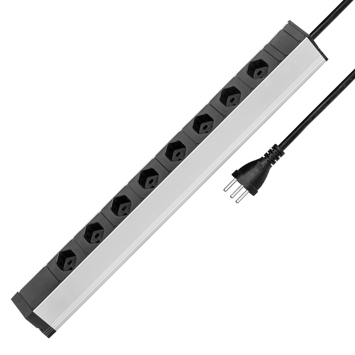 Steffen Alu Modular – 19" Steckdosenleiste, 8× T23 (Typ J), 3 m, IP20