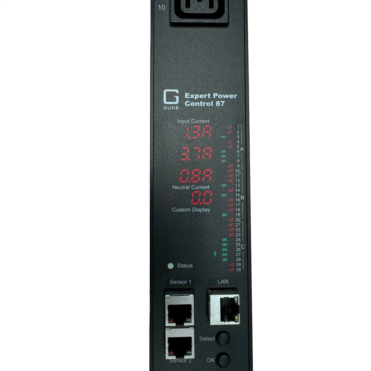 Güde Gude EPC 87-1310-18 – Rack-PDU gemessen/geschaltet, 24× IEC C13 + 6× IEC C19, 16 A, 0U vertikal, 3,6 kW
