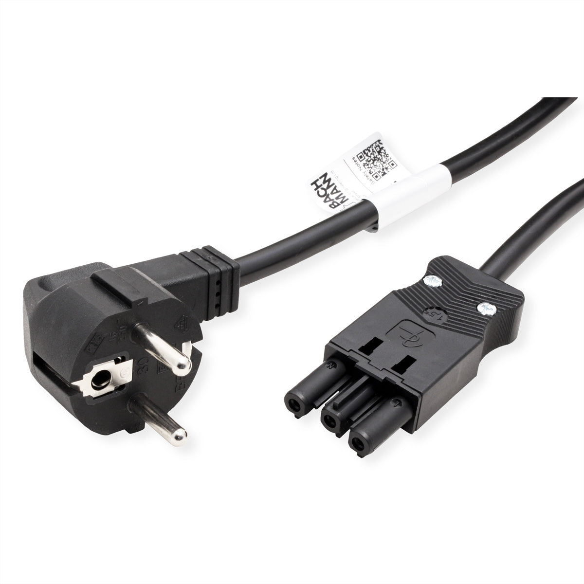 Bachmann Netzkabel – Schuko (CEE 7/7)–GST18, 1 m, 250 V/16 A, schwarz
