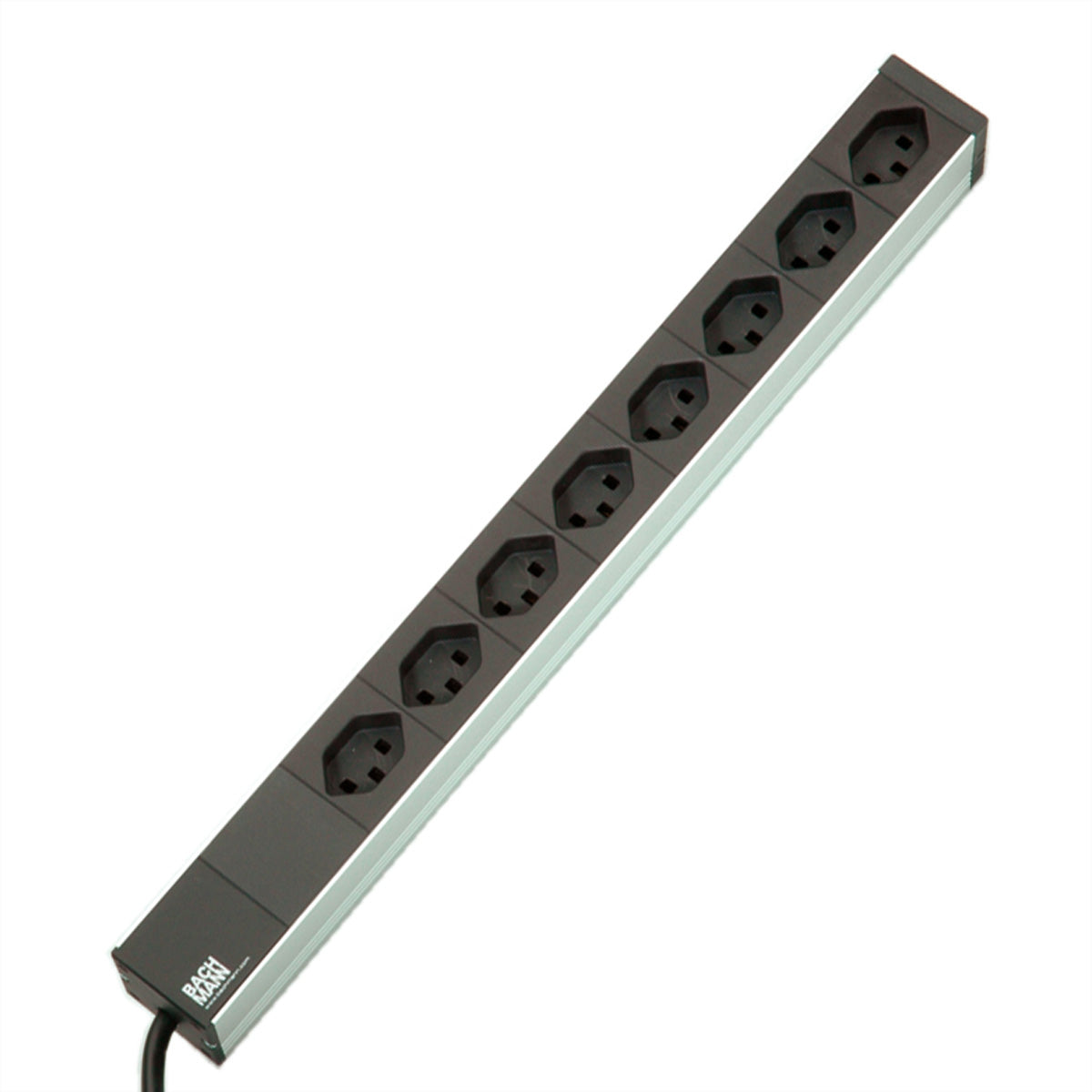 Bachmann Rack-PDU Basic 1U, einphasig 3,6 kW (16 A, 250 V), 8×T23, Eingang T23, 3 m – schwarz