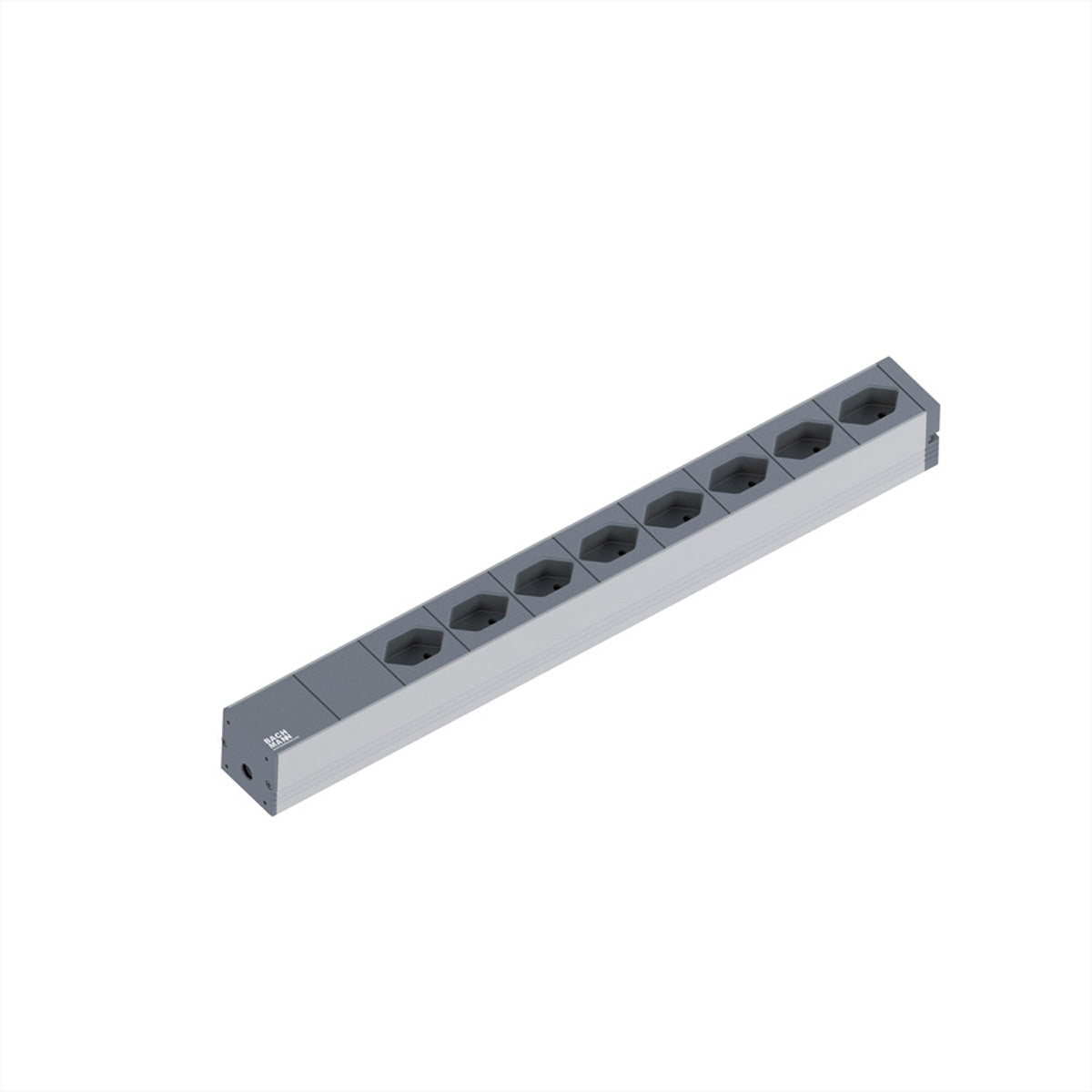 Bachmann 19" Steckdosenleiste – 8× T13, 2 m, ohne Schalter, schwarz